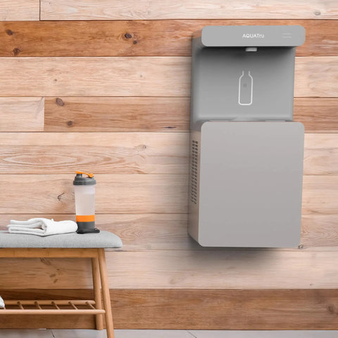 Wall Mounted Bottle Filling Station With Refrigerated Filtered Water Dispenser Touch Free Sensor 9.5 GPH Cooling Capacity Filter Monitor