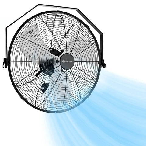 Industrial 20 Inch High Velocity Fan For Garage Workshop Or Warehouse With 2 In 1 Floor And Wall Mount Heavy Duty All Metal Build 3 Speed