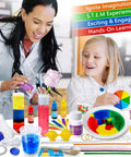 Children using 110 Hands On Science Experiments Kit For Kids A Super Fun Educational Chemistry And Physics Lab Set With Volcano Eruptions And Crystal Projects