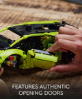 Child assembling Technic Lamborghini Huracan Tecnica Advanced Build Kit For Kids 9 And Up Realistic V10 Engine And Detailed Exterior Collectible