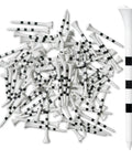 Three And A Quarter Inch White Golf Tees With Black Stripes Pack Of 50 Durable Plastic Tees With Six Prong Cup For Easy Depth Placement