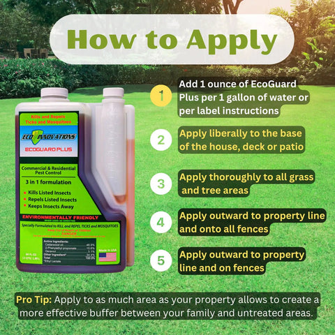 Instructions for Plant Based Outdoor Mosquito Fogger Spray For Yard And Garden, Natural Tick Control, bottle shown