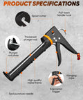 Dripless Caulking Gun Kit With An 11 In 1 Tool Set Pro Grade Manual Sealant Gun featuring ergonomic trigger and metal frame