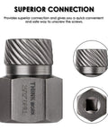 Pro Grade 25 Piece 3/8 Inch Drive Screw Extractor Set front view showing left-hand spiral grip in chrome molybdenum steel.