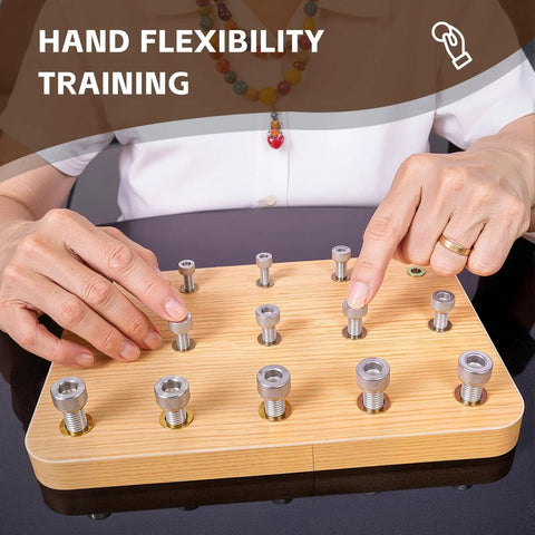 Premium Wooden Finger Pegboard For Adults Hand Therapy And Fine Motor Skill Rehab Top Notch Occupational Therapy Tool With Durable Splinter Free Design For Safe Long Term Stroke Rehab