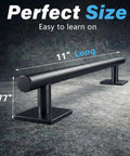 Round Metal Fingerboard Slide Rail For Skating Tricks, 11 Inches Long With Non Slip, Sturdy Base, Tough Steel Construction