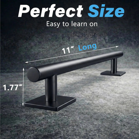 Round Metal Fingerboard Slide Rail For Skating Tricks, 11 Inches Long With Non Slip, Sturdy Base, Tough Steel Construction