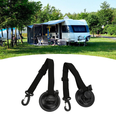 2 Pack 9 Cm Suction Cup Anchors With Carabiner Durable Plastic Tie Down Hooks for camping equipment securement on smooth surfaces