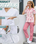 Hot Pink Scrubs Tops And Pants Set For Women Perfect For Nurses Veterinary Techs Dental Hygienists And Pet Groomers With Handy Pockets