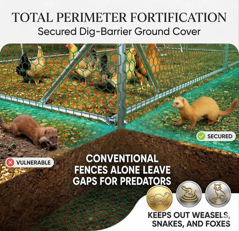 Beefy Heavy Duty Large Metal Chicken Coop Walk In Run Pen With waterproof cover showing fortification against predators