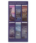 Magnetic Christian Bookmark Set Of 6 Pagemarkers With Scripture Quotes And Uplifting Messages, Durable Magnetic Bookmarks.