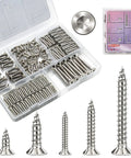 Wood Screws Assortment Kit 175 Pcs Pro Grade Set With Flat Head Hex Socket Countersunk Self Tapping Screws for wood and plastic