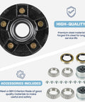Pro Grade Trailer Idler Hub Assembly Set Of 2 Featuring 5 Lug 4.5 Inch Bolt Pattern rated for a solid 3500 lb load with accessories.