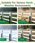 Battle Ready Four Pack Fence Post Repair Kit With One Piece Galvanized Steel Anchors And Rust Resistant Stakes for heavy rain and blizzards.