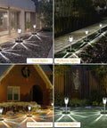 Stainless Steel Glass Solar Outdoor Lights 8 Pack Super Bright Lit Pathway Garden Landscape Lights waterproof solar powered
