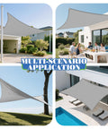 10x13 Ft Waterproof Sun Shade Sail Rectangle Canopy Cover With UV Protection For Outdoor Patio Pergola Backyard
