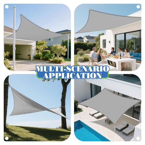 10x13 Ft Waterproof Sun Shade Sail Rectangle Canopy Cover With UV Protection For Outdoor Patio Pergola Backyard