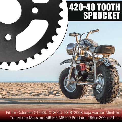 Beefed Up Mini Bike Sprocket 40T 420 Chain Sprocket With 40mm Bore For 40/41 Tooth Sprockets Fits Popular Mini Bike Models