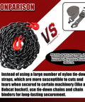 Comparison of G80 Transport Binder Chain and nylon straps for towing heavy loads