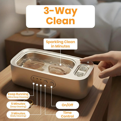 Dope Ultrasonic Jewelry Cleaner 48KHz High Frequency Deep Clean in Stainless Steel Tank with timer buttons and control panel