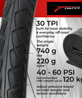 Pair Of 26x1.95 Bike Tires With 3mm Anti-Puncture Kevlar Layer And Inner Tubes, 50-559 Slick City Foldable MTB Tires For Electric, City, Road, Hybrid, Commuter Bikes, 30 TPI. Folded tire and Schrader tube