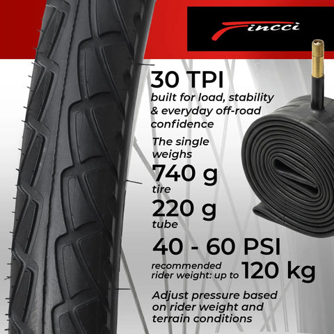 Pair Of 26x1.95 Bike Tires With 3mm Anti-Puncture Kevlar Layer And Inner Tubes, 50-559 Slick City Foldable MTB Tires For Electric, City, Road, Hybrid, Commuter Bikes, 30 TPI. Folded tire and Schrader tube