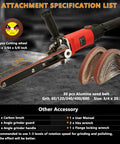 Heavy Duty Belt Sander With Six Variable Speeds And 1080 Watt Motor showing attached sand belt and cutting wheels.