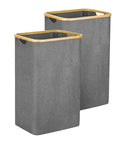 105 Liter Large Laundry Hamper With Handles, Collapsible Gray Laundry Baskets For Bedroom, Bathroom, And Laundry Room, Tall Design, Durable 2 Pack For Easy Sorting And Quick Cleanup
