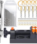 All In One Grab And Go Hand Drill Kit With Pin Vise And Drill Press Vise For DIY Jewelry And Keychain Making Includes 1 Steel Pin Vise 10 Drill Bits 0.8-3mm 210 Keychain Supplies For Epoxy Resin Jewelry Necklaces Earrings And Other Crafts