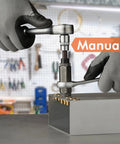 Premium Quality Straight Up Heavy Duty Hand Rivet Nut Installation Kit with hands using manual tool on metal surface.