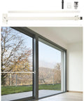 Extendable Sliding Door Security Lock Bar For Child Safety, Anti Lift Lock, Adjustable 19 To 51 Inches With Three Bars installed on glass door