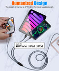 Three Pack Four Foot Three In One USB Charging Cable Set MFi Certified Fast Charge For Lightning USB C And Micro USB Multi Charging Cord Durable Nylon Braided Great For Travel On The Go Must Have, 4 ft braided cable