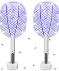2-In-1 Handheld Electric Fly Swatter Zapper With 3000V High Voltage, Plug-In Mosquito Killer Light Trap with illuminated mesh