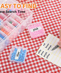 Clear Bead And Small Parts Storage Organizer Case With 30 Mini Compartments, Hinged Lid, And Label Stickers for easy organization