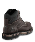 Rear view of Women Work Boots 6 Inch Steel Toe Brown Wide 7 D Built For Tough Shifts Slip Resistant Rubber EVA Treker Outsole.