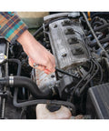 Mechanic using 8 Piece Offset SAE Box Wrench Set With 12 Point Box End Design For Easy Access And Increased Torque In Tight Spaces