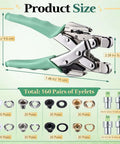 All In One Grommet Eyelet Pliers Kit For 3mm And 5mm Eyelets Includes 160 Metal Grommets And Case Heavy Duty Rivet Press