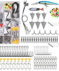 136 Piece Saltwater Tackle Kit For Surf Fishing With Lures And Rigs Hooks Leaders Swivels Sinker Weights Beads Snaps