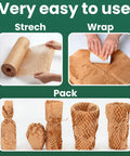 Bubbleless Packing Paper Alternative 12 Inch By 230 Foot Roll With Honeycomb Cushioning in use for wrapping and packing