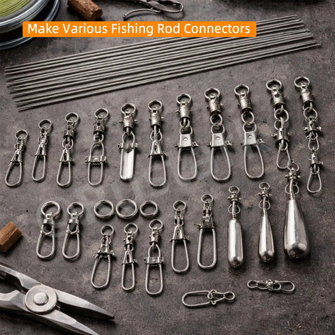 Stainless Steel Spring Wire Kit 30 Pcs 1mm 0.039in Straight Full Hard Wire with fishing accessories for DIY projects
