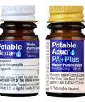 Emergency Water Purification Tablets With PA Plus Two 50 Count Bottles for quick safe drinking water, Potable Aqua and PA Plus.