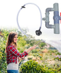 Woman using All Purpose Fertilizer Delivery System Kit with Adjustable Flow Tubing Connectors for Irrigation Greenhouses