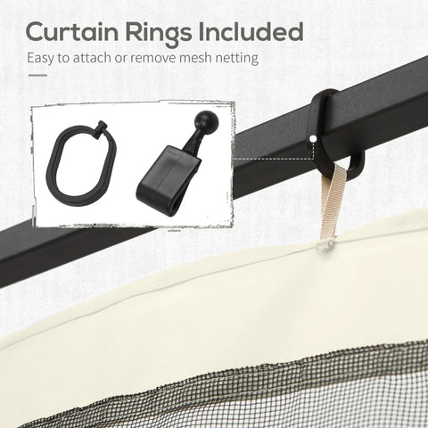 13 By 13 Universal Replacement Mesh Sidewall Netting For Patio Gazebos And Canopy Tents With Zippers Sidewall Only Cream Color