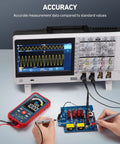 Auto Ranging Digital Multimeter With 10000 Counts TRMS Color LCD Screen used to test circuit board accuracy.