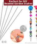 Six Pack 8-32 Inch M4 Stainless Steel Threaded Rods And Hex Nuts For DIY Crafts And Fairy Garden Stakes Pro Grade Tough High Strength And Corrosion Resistance Includes Six Rods And Six Nuts, beaded garden stakes display