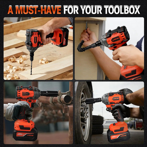 Heavy Hitter One Half Inch Cordless Impact Wrench Boasts 405 Ft Lbs Raw Torque With Silent Brushless Motor And 2800 Rpm Kick Comes Loaded With Fast Charge Battery For Legit Shop Grind And Weekend Builds in action drilling and tightening.