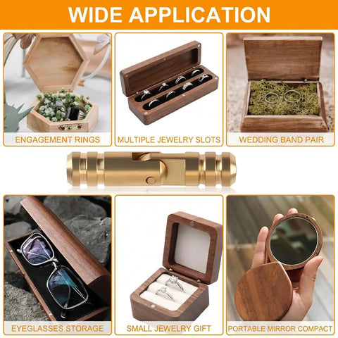 Premium Brass Barrel Jewelry Box Hinges Set for Small Wooden Boxes, 270 Degree Fold, Compact Design, Wide Applications