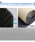 Car Truck Sound Deadening Mat 16Square Feet Heavy Duty Noise Dampening Heat Shield showing foam layers and roll measurement.