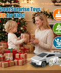 Mother and child exchanging Christmas gifts with Rad All Terrain Cyber RC Truck With Two Point Four Gigahertz Radio And One Touch Demo shown