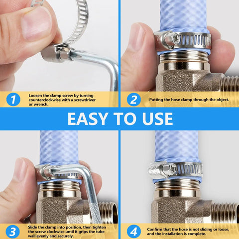 186 Piece 304 Stainless Steel Hose Clamp Kit With Eight Sizes From One Quarter To Two Inches Built To Last Heavy Duty Worm Gear Clamps Rust Proof Oil Resistant And Corrosion Resistant For Indoor Outdoor Use installation steps